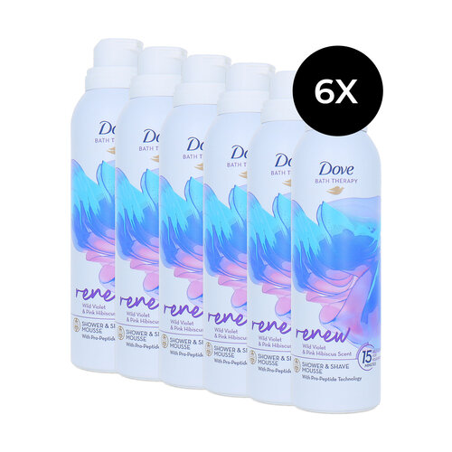Dove Bath Therapy Shower & Shave Mousse Renew - 6 x 200 ml Dove Bath Therapy Shower & Shave Mousse Renew - 6 x 200 ml