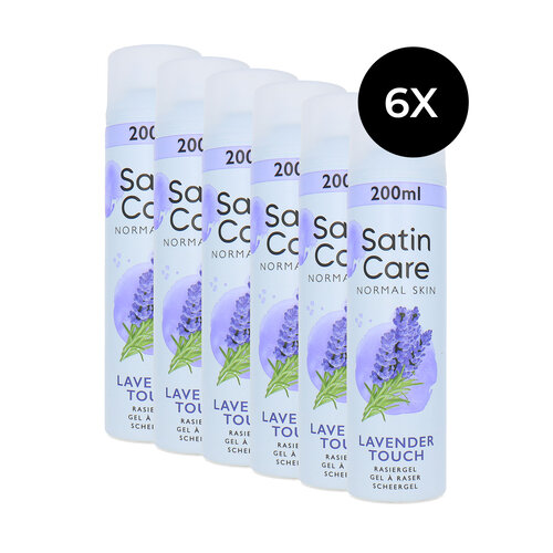 Gillette Satin Care Dry Skin Shave Gel Lavender Touch - 6 x 200 ml Gillette Satin Care Dry Skin Shave Gel Lavender Touch - 6 x 200 ml