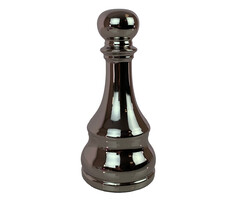 Deurstopper grote pion zilverkleurig 260 mm