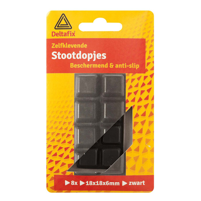 Stootdopjes zelfklevend zwart 18 x 18 mm x 6 mm 8 stuks