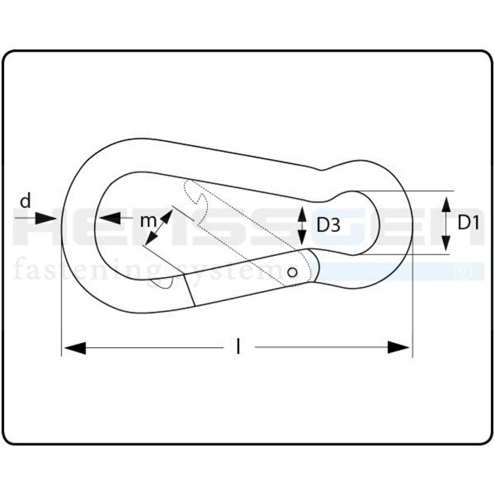 Karabijnhaak 90 mm verzinkt