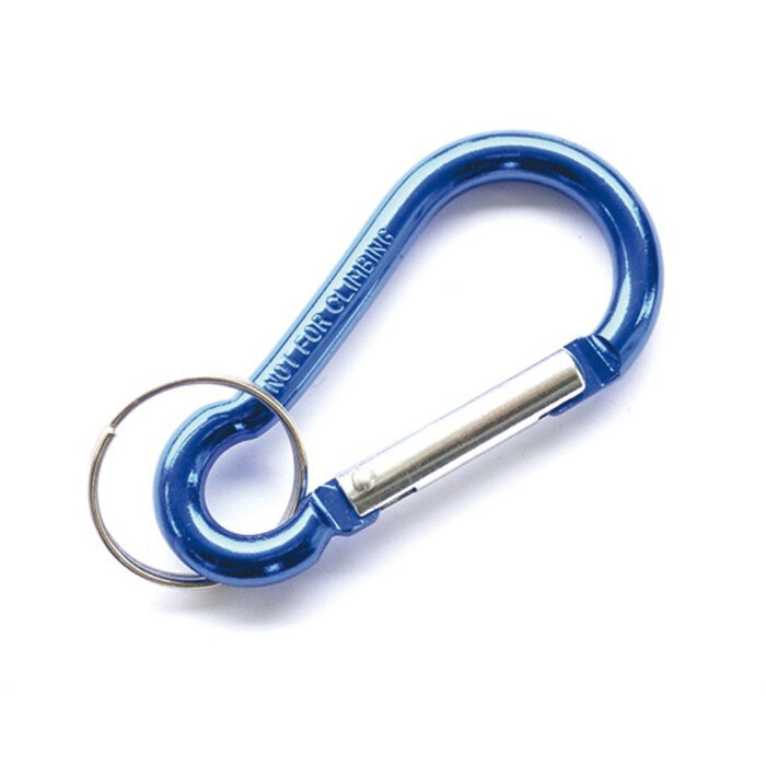 Karabijnhaak 60 mm aluminium blauw