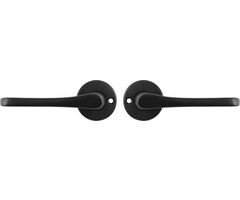 Deurklink met ronde rozet in zwart vlindermodel