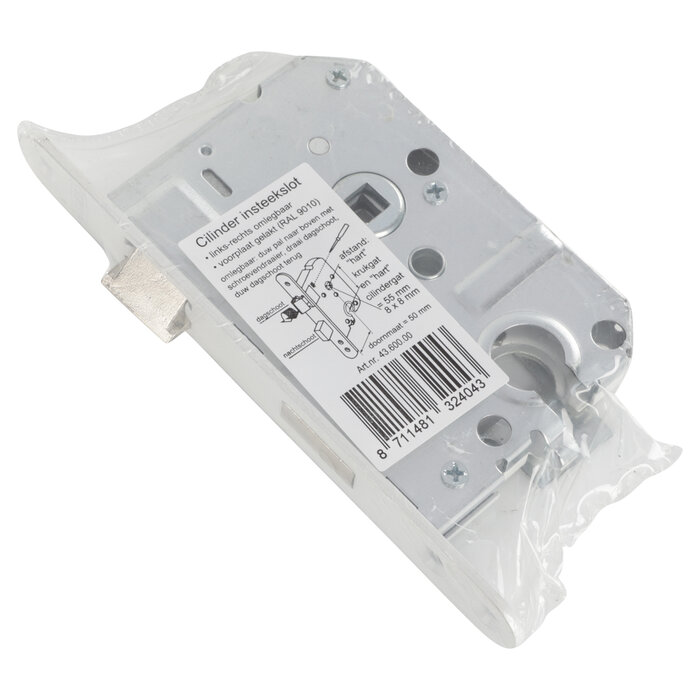 Cilinderslot rechts en links voorplaat gelakt wittte uitvoering