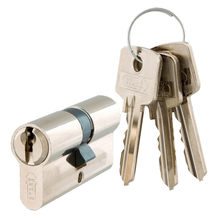 Cilinder vernikkeld 60 mm gelijksluitend