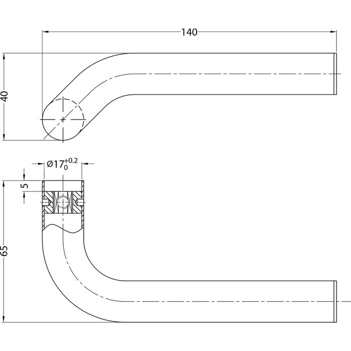 Deurklink set Rome met ronde rozet in RVS