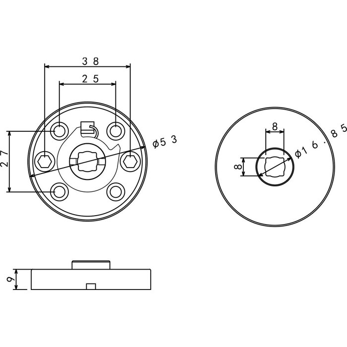 Deurklink set Rome met ronde rozet in RVS