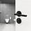 Deurklink set Berlijn met ronde rozet en toilet rozet zwart
