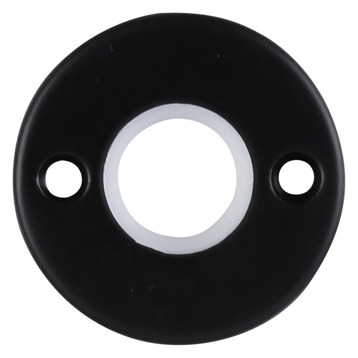 Deurklink met ronde rozet in zwart vlindermodel