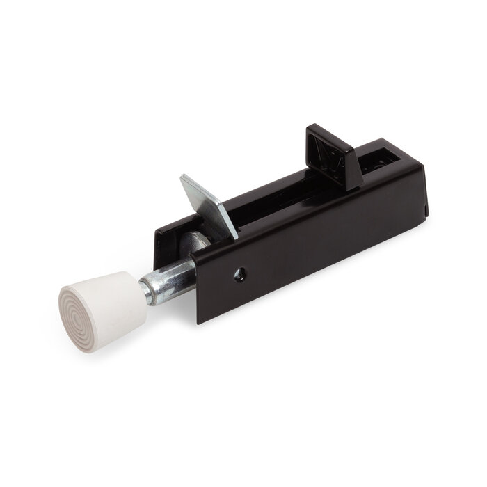 Deurvastzetter met voetstift zwart 122 x 30 mm