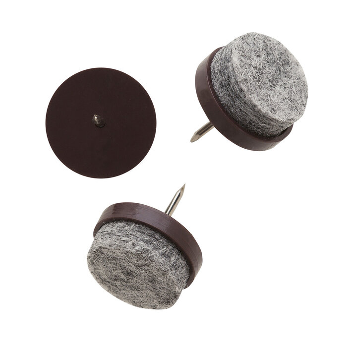 Vloerglijder met nagel bruin 20mm-10 stuks