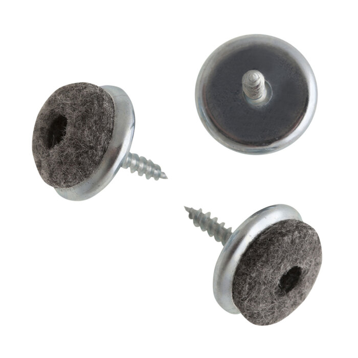 Stoelviltjes met schroef grijs vilt 24mm