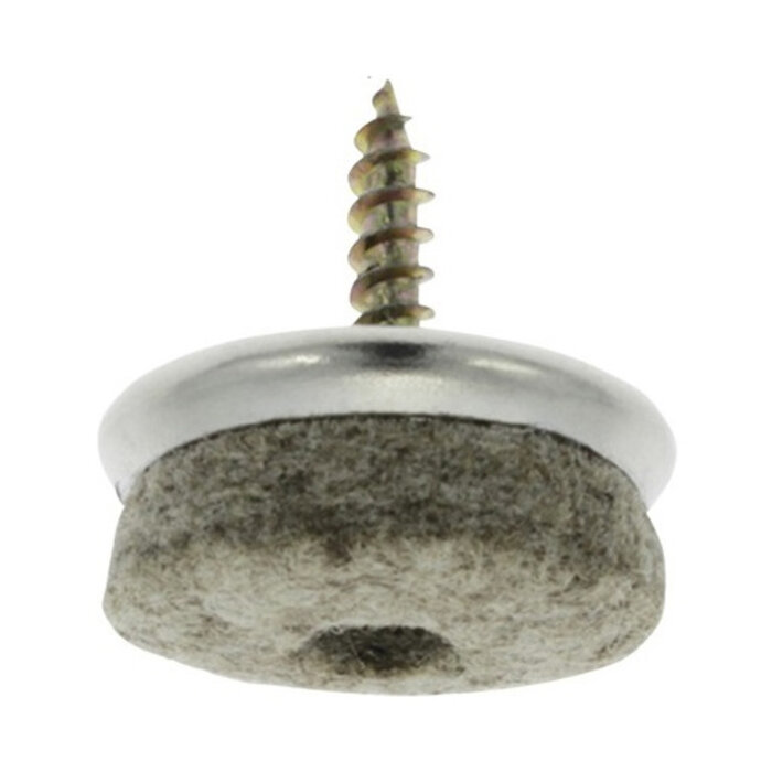 Stoelviltjes met schroef grijs vilt 20mm - 10 stuks