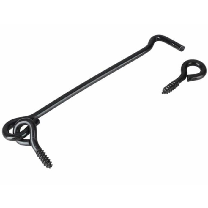 Windhaak 160 mm zwart met schroefoog