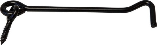 Windhaak 400 mm zwart met schroefoog