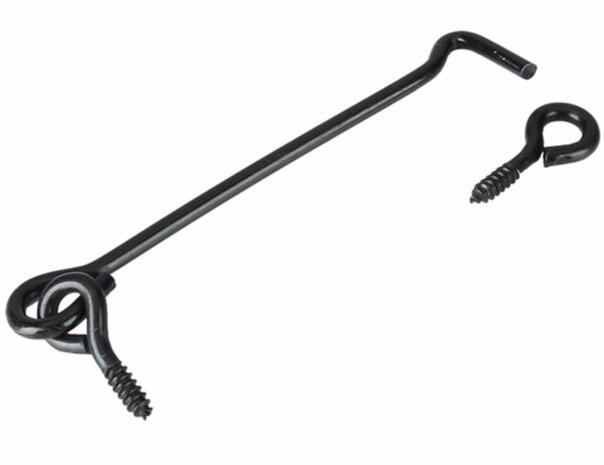 Windhaak 400 mm zwart met schroefoog