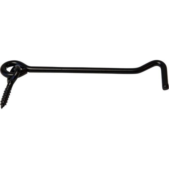 Windhaak 100 mm zwart met schroefoog