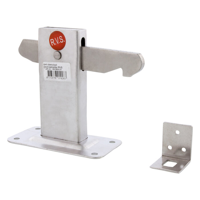Deurvastzetter met vloerplaat RVS