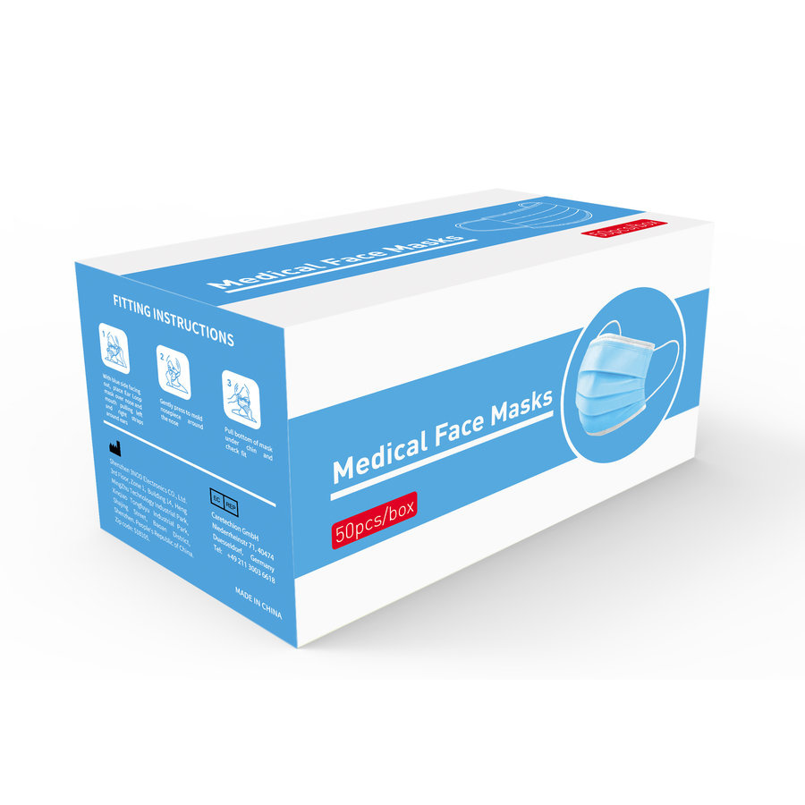 Type IIR medical surgical masks - Blue (5x10)