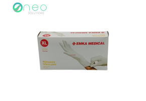 Emka Medical - Vinyl gloves - Box of 100  - Size L  -> 1 + 1 FREE