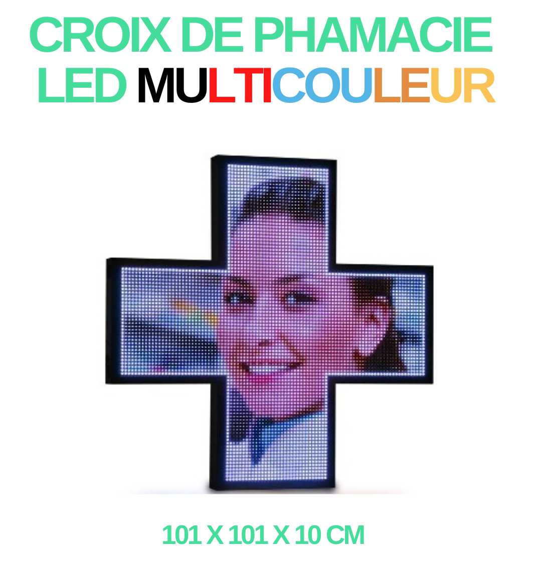 Pharmacy cross - LED (colour: multicolor)
