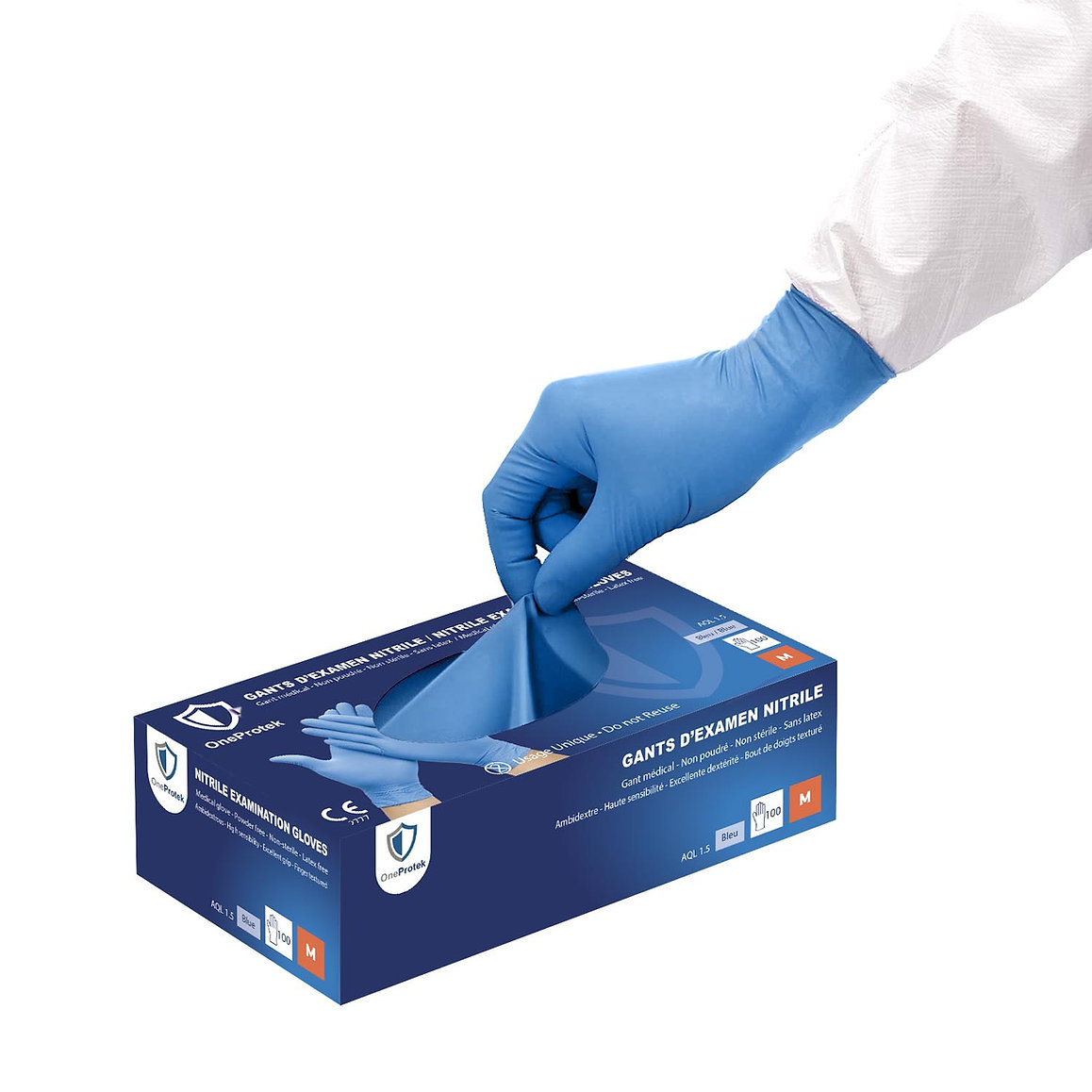 OneProtek - Nitrile gloves - Box of 100 - Size S