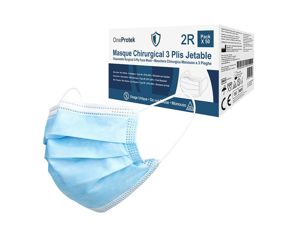 Type IIR medical surgical masks - Blue (5x10) - DLC : 2027