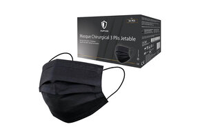 Surgical masks type IIR BLACK - (1x50) - DLC : 2027