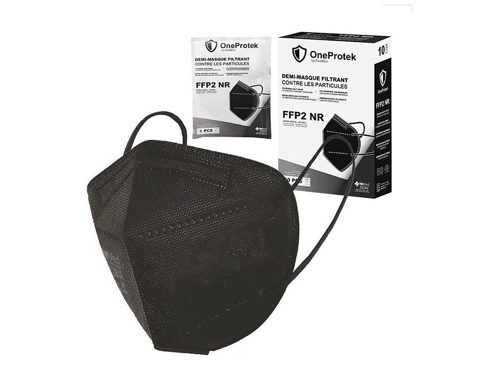 Masks FFP2 NR BLACK - Individually wrapped pieces (BOX of 10) : DLC 01/2027