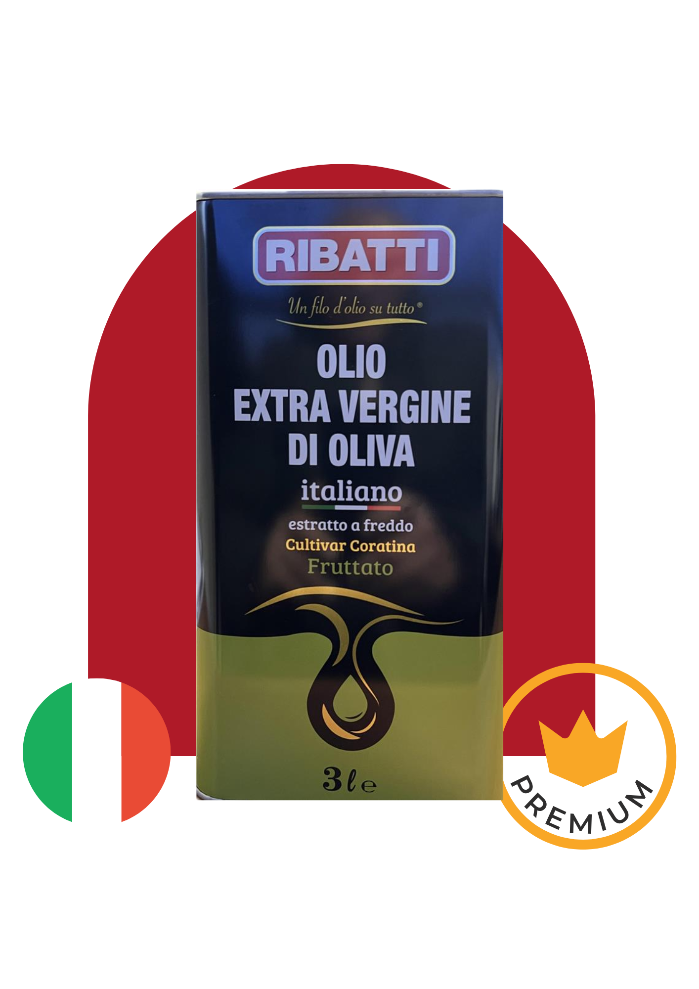 Huile d'olive 100% Extra vierge - 3 litres - D'orgine italienne (Pouilles) - Fruitée