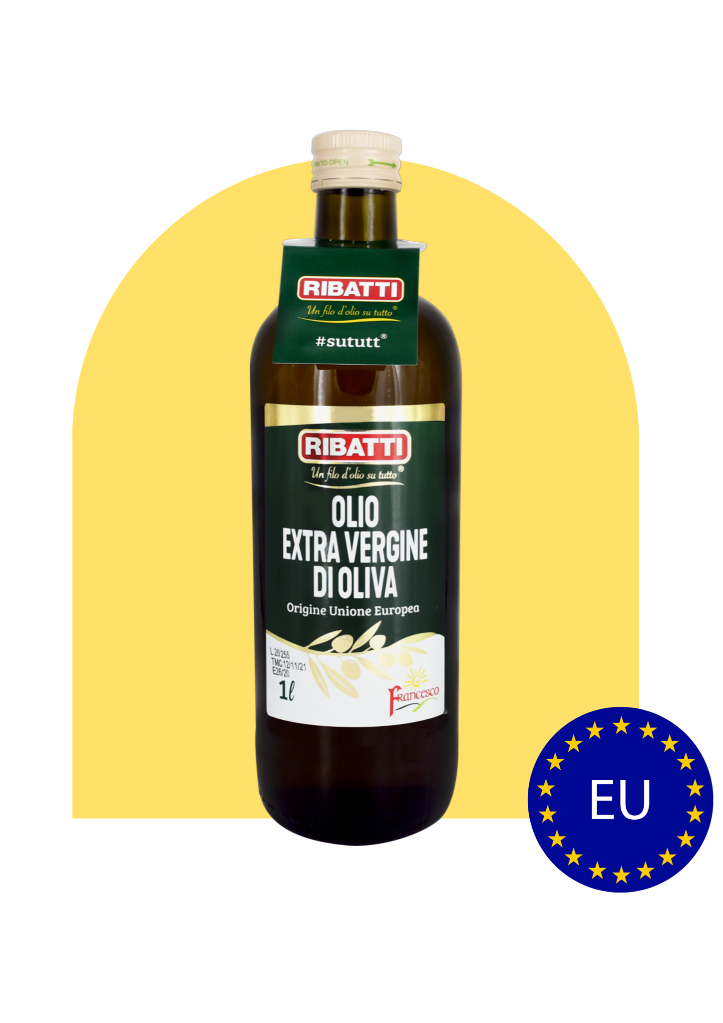 Huile d'olive 100% Extra vierge - 1 litre - Union Européenne