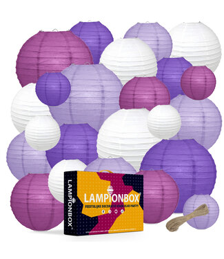 Lampionbox® Lampionbox® Modulaire Lampionnen 24 Stuks Lavendel - Wit - Paars - Lila