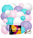 Lampionbox® Lampionbox® Modulaire Lampionnen 24 Stuks Set Tiffany - Lavendel -  Wit - Lichtroze