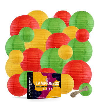 Lampionbox® Lampionbox® Modulaire Lampionnen 24 Stuks Rood - Geel - Groen