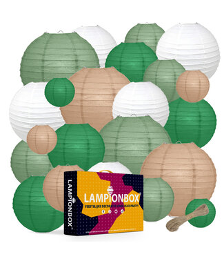 Lampionbox® Lampionbox® Modulaire Lampionnen set 24 Stuks Emerald - Wit - Latte - Saliegroen