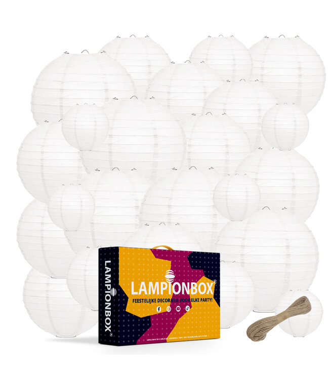 Lampionbox® Witte Lampionnen Set 50 Stuks