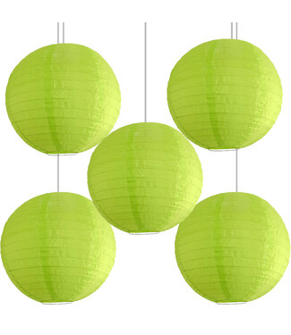 Lampionbox® Bulk Pack Groene Nylon Lampionnen 25cm  (5 Stuks)