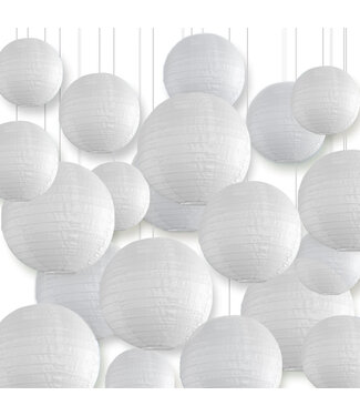 Lampionbox® Lampionbox® Witte Nylon Lampionnen Set 20 Stuks