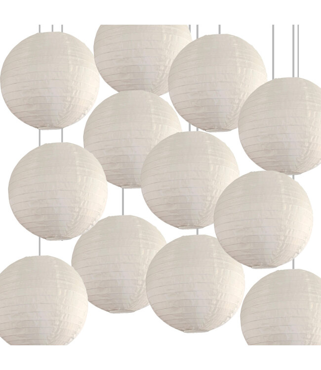 Bulk Pack Beige Nylon Lampionnen 35cm (12 Stuks)