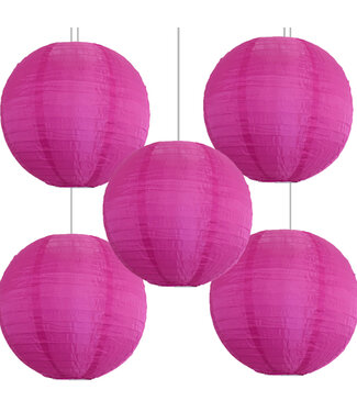 Lampionbox® Bulk Pack Roze Nylon Lampionnen 35cm (5 Stuks)