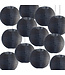 Bulk Pack Zwarte Nylon Lampionnen 25cm (12 Stuks)
