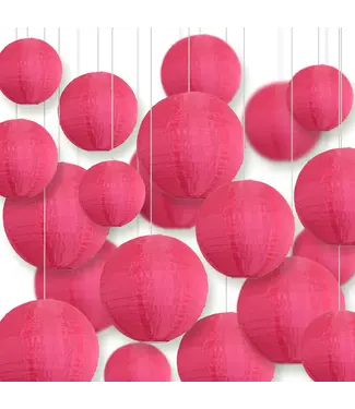 Lampionbox® Lampionbox® Nylon Lampionnen Set Hot Pink 20 Stuks