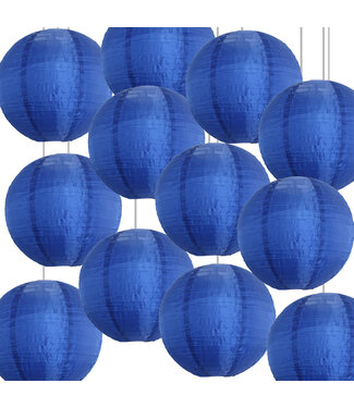 Lampionbox® Bulk Pack Donkerblauwe Nylon Lampionnen 25cm (12 Stuks)