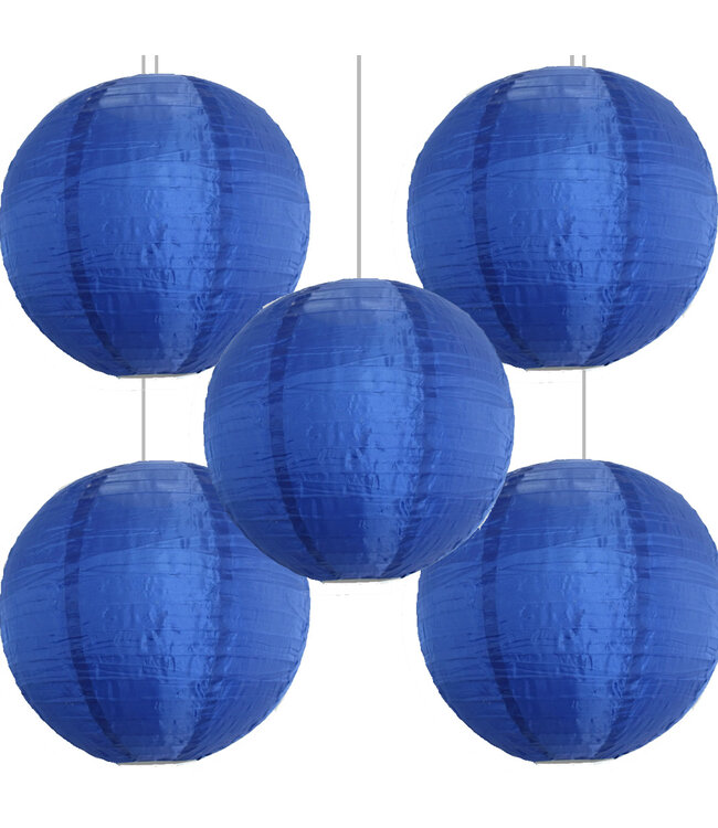 Bulk Pack Donkerblauwe Nylon Lampionnen 25cm (5 Stuks)