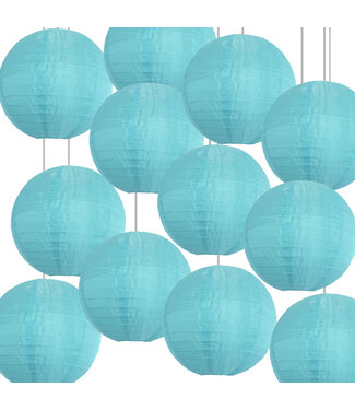 Lampionbox® Bulk Pack Baby Blauwe Nylon Lampionnen 30cm (12 Stuks)