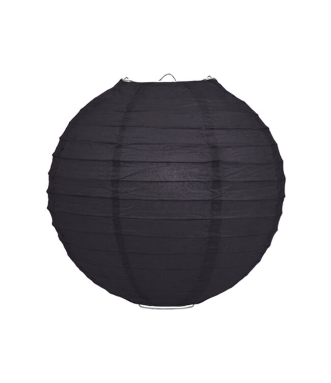 Lampion Zwart 50cm - Rond - Papier - Feest Versiering – Decoratie