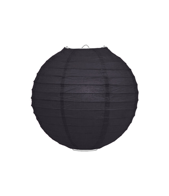 Lampion Zwart 40cm - Rond - Papier - Feest Versiering – Decoratie