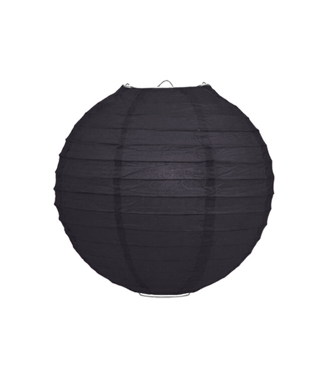 Lampion Zwart 45cm - Rond - Papier - Feest Versiering – Decoratie