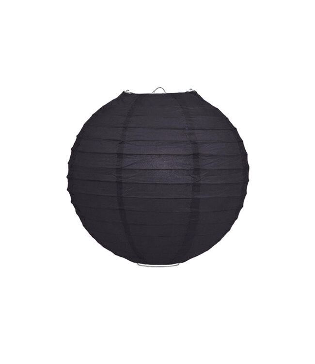 Lampion Zwart 30cm - Rond - Papier - Feest Versiering – Decoratie