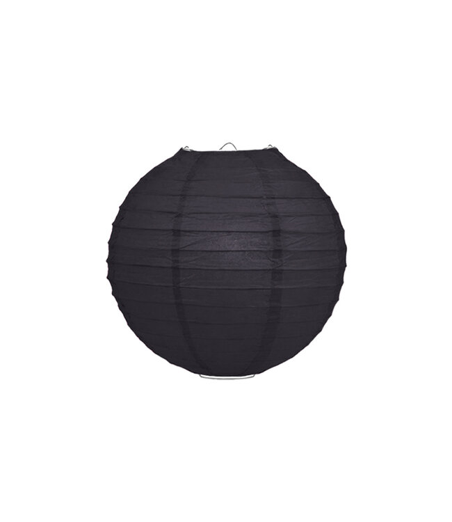 Lampion Zwart 25cm - Rond - Papier - Feest Versiering – Decoratie